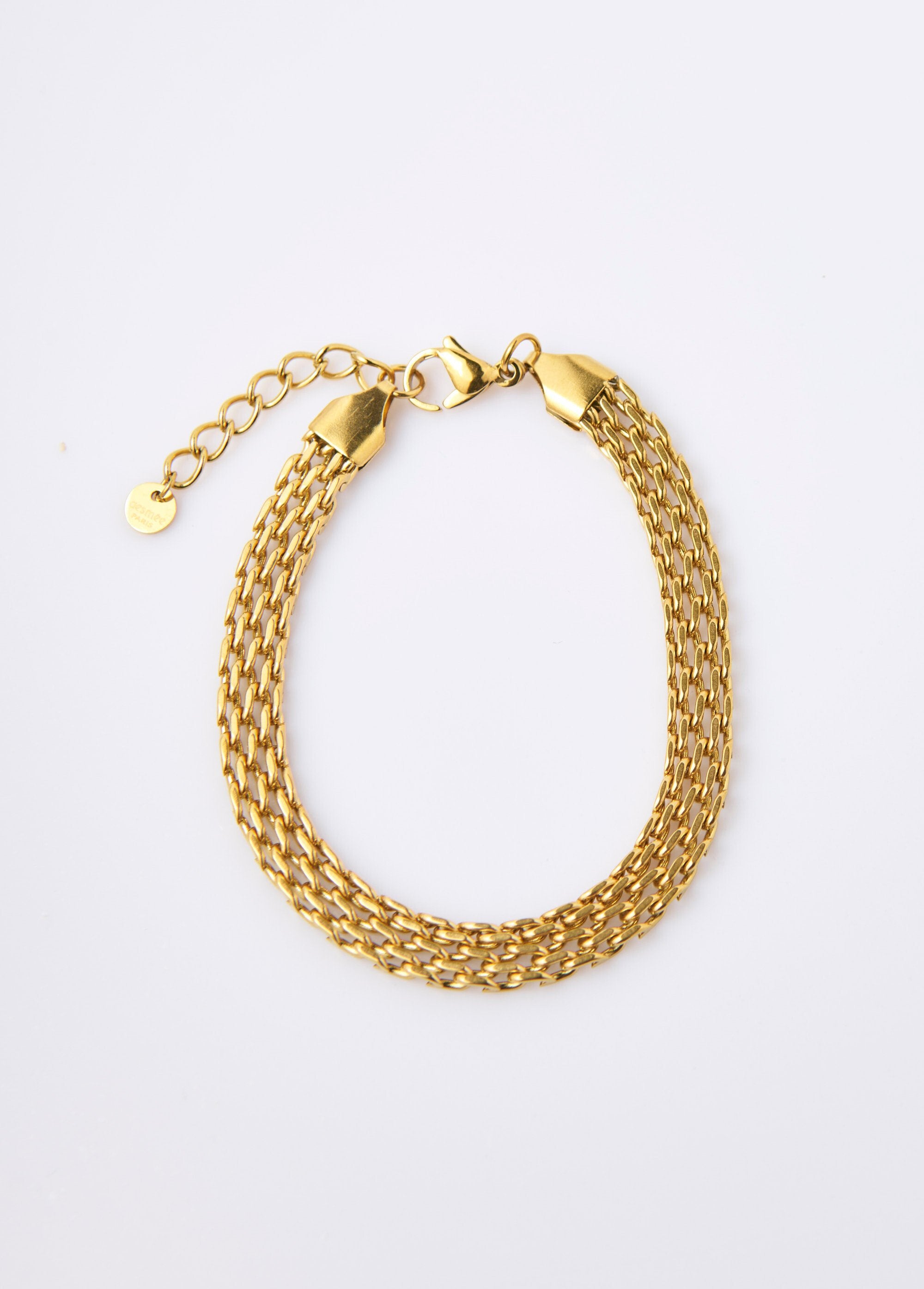 Pulsera_de_malla_plana_de_acero_inoxidable_Dorado_FA1_slim