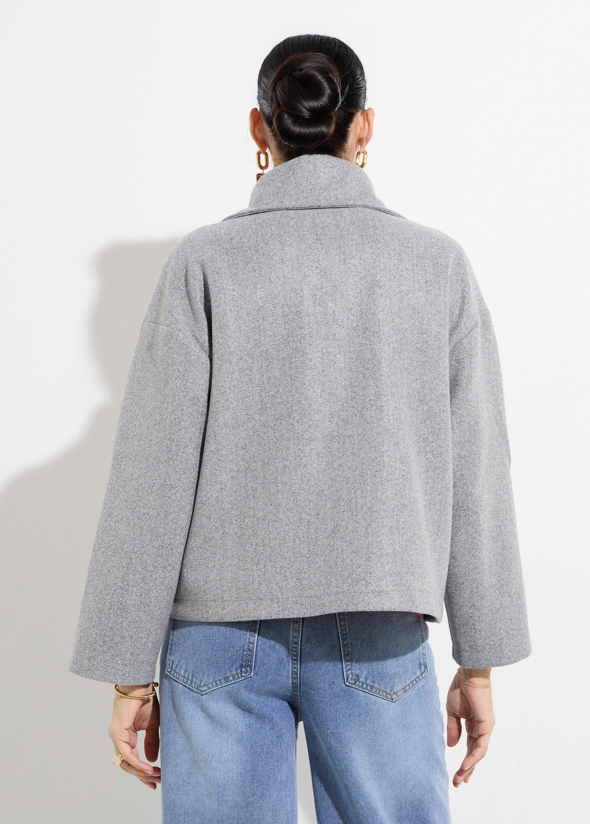 Abrigo_corto_de_lana_lisa_estilo_paño_Gris_jaspeado_DO1_slim