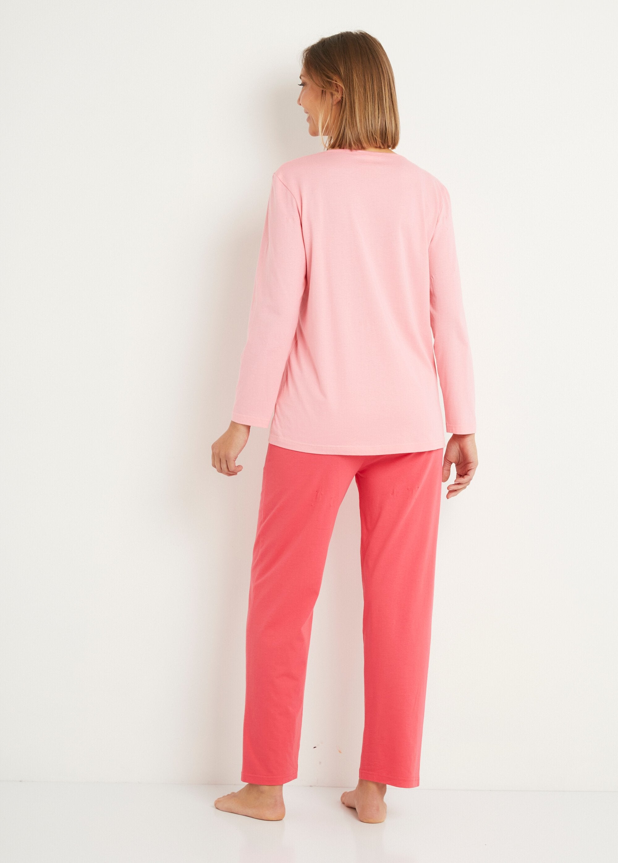 Pijama_de_algodón_liso_con_cintura_elástica_-_lote_de_2_Lote_surtido2_DO2_slim