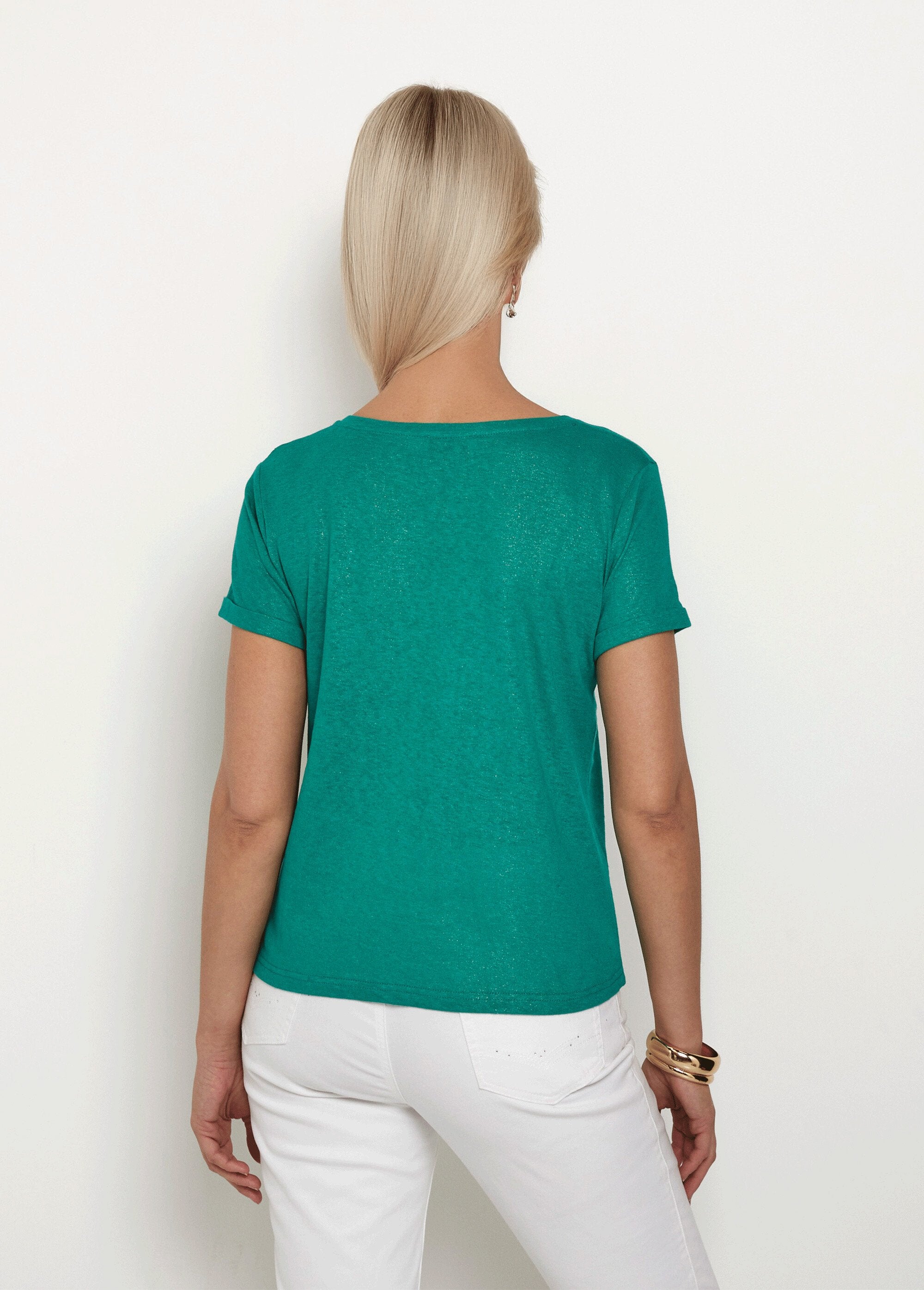 Camiseta_de_malla_metalizada,_algodón_y_lino._Verde_DO1_slim