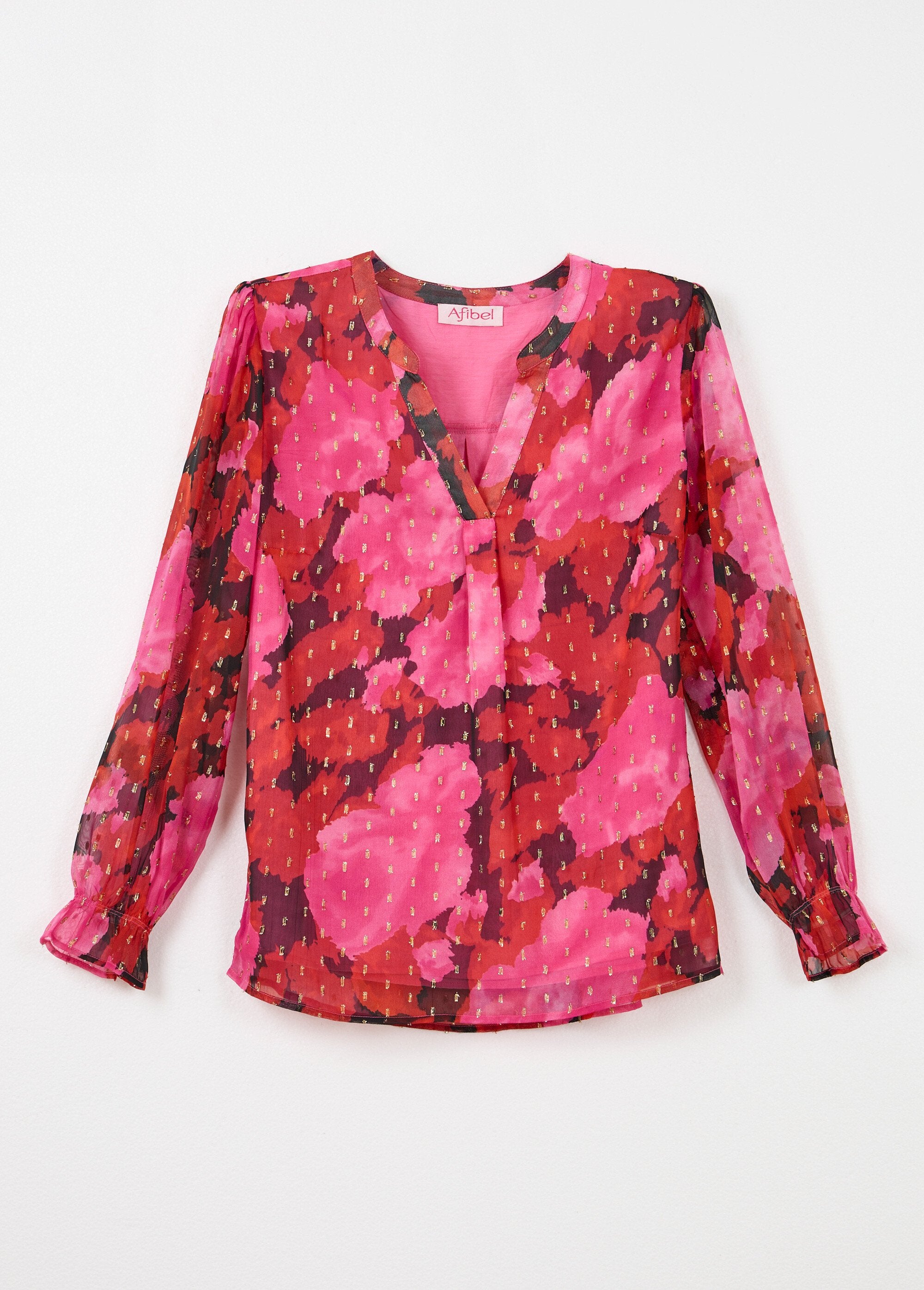 Túnica_de_cuello_en_V_con_estampado_de_voile_y_dibujos_dorados_rojo_y_negro_AP1_slim