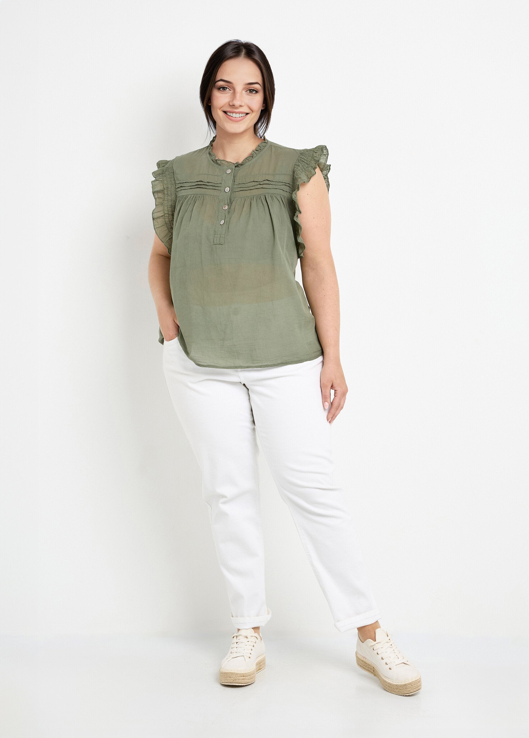 Blusa_de_voile_de_algodón_sin_mangas_Caqui_SF1_curvy