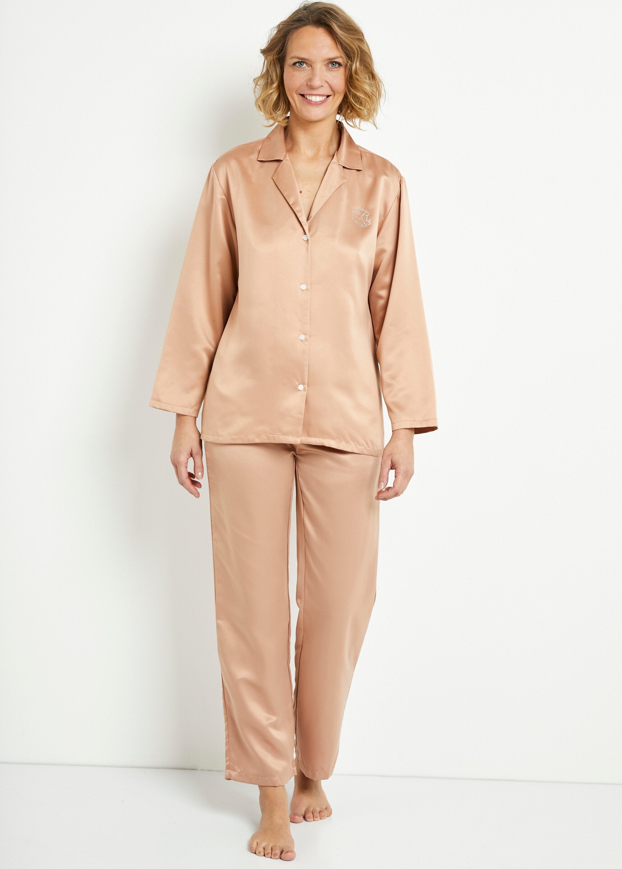 Veste_Pyjama_chic_satin_Beige_SF1_slim