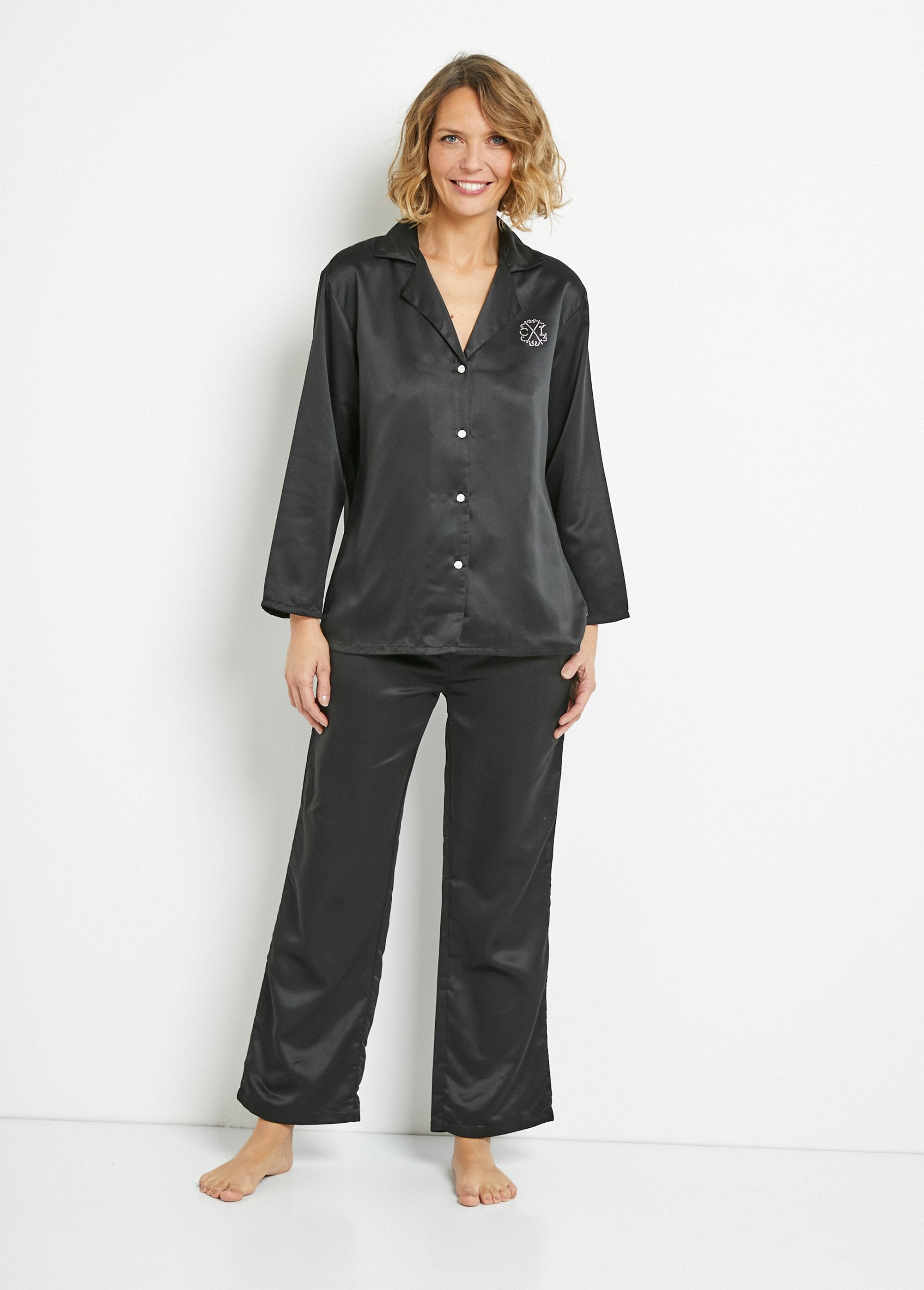 Veste_Pyjama_chic_satin_Noir_SF1_slim