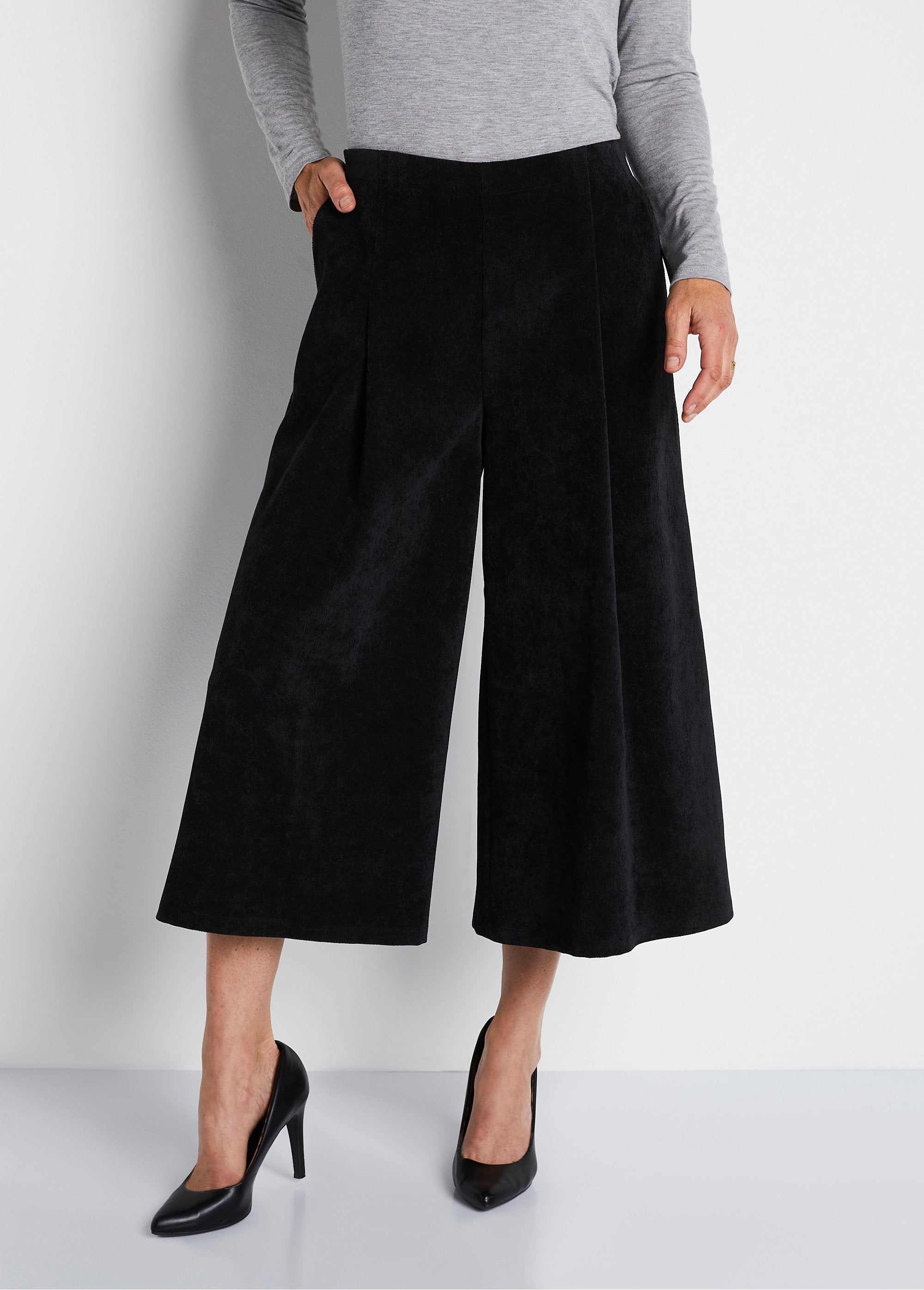 Pantalón_culotte_largo_milrayas_terciopelo_Negro_FA1_slim