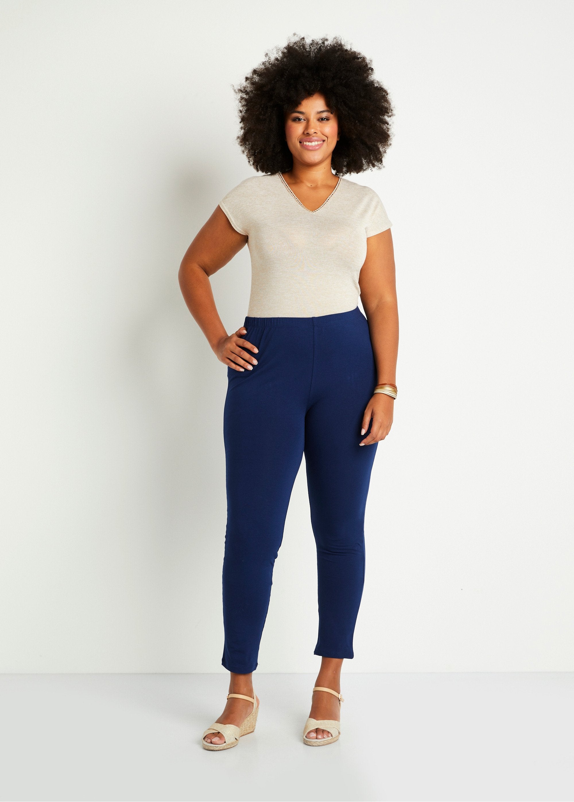 Leggings_estampados_con_cinturilla_elástica_Azul_marino_liso_SF1_curvy