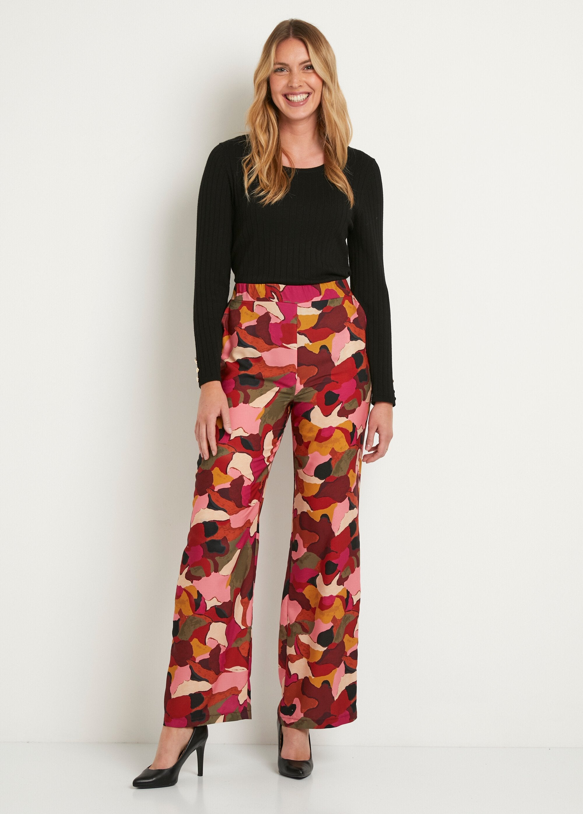 Pantalón_ancho_estampado_con_cintura_semielástica_Rose_et_marron_SF1_slim