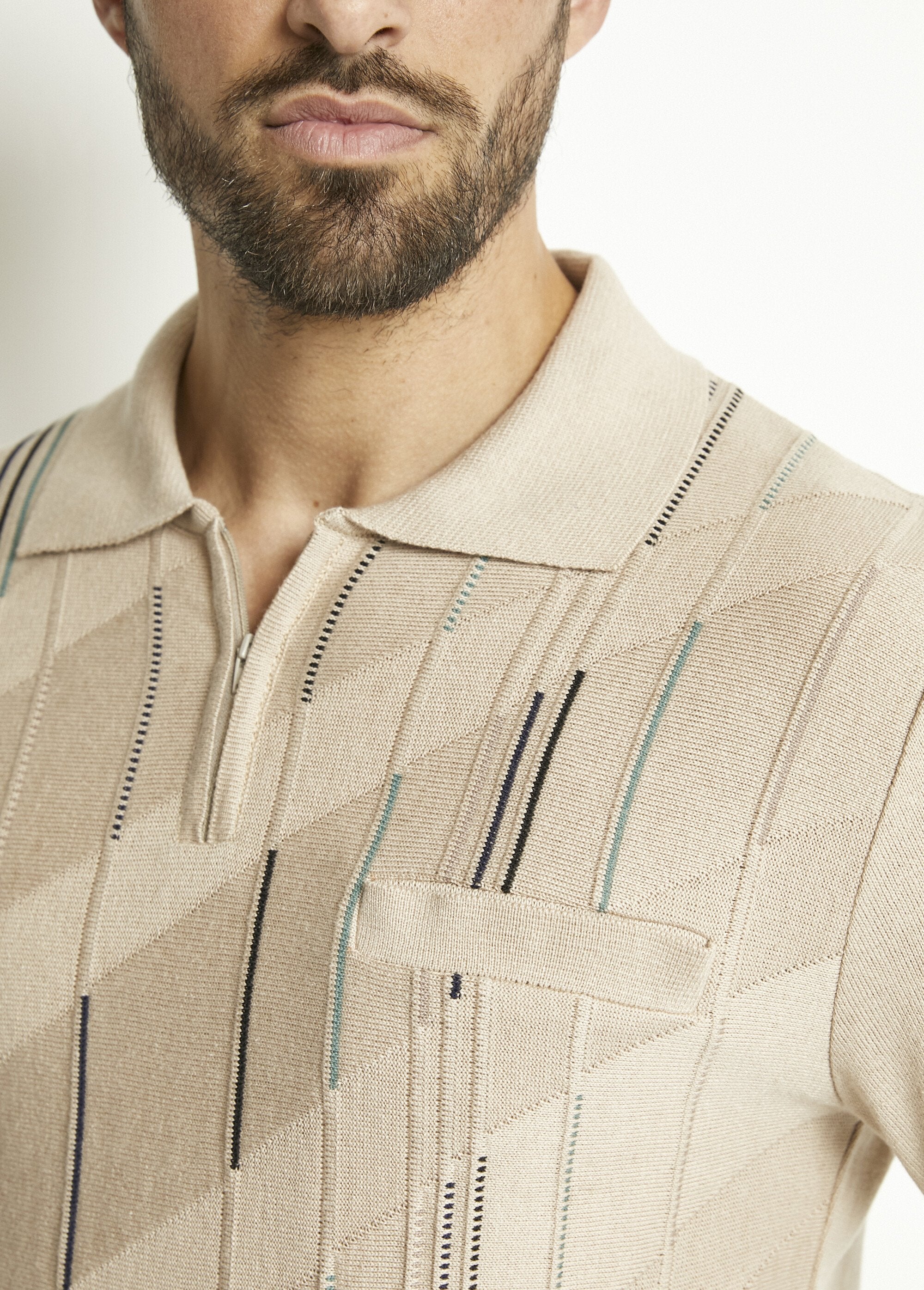 Polo_de_manga_larga_con_cremallera_en_jacquard_de_algodón_Beige_DE2_slim