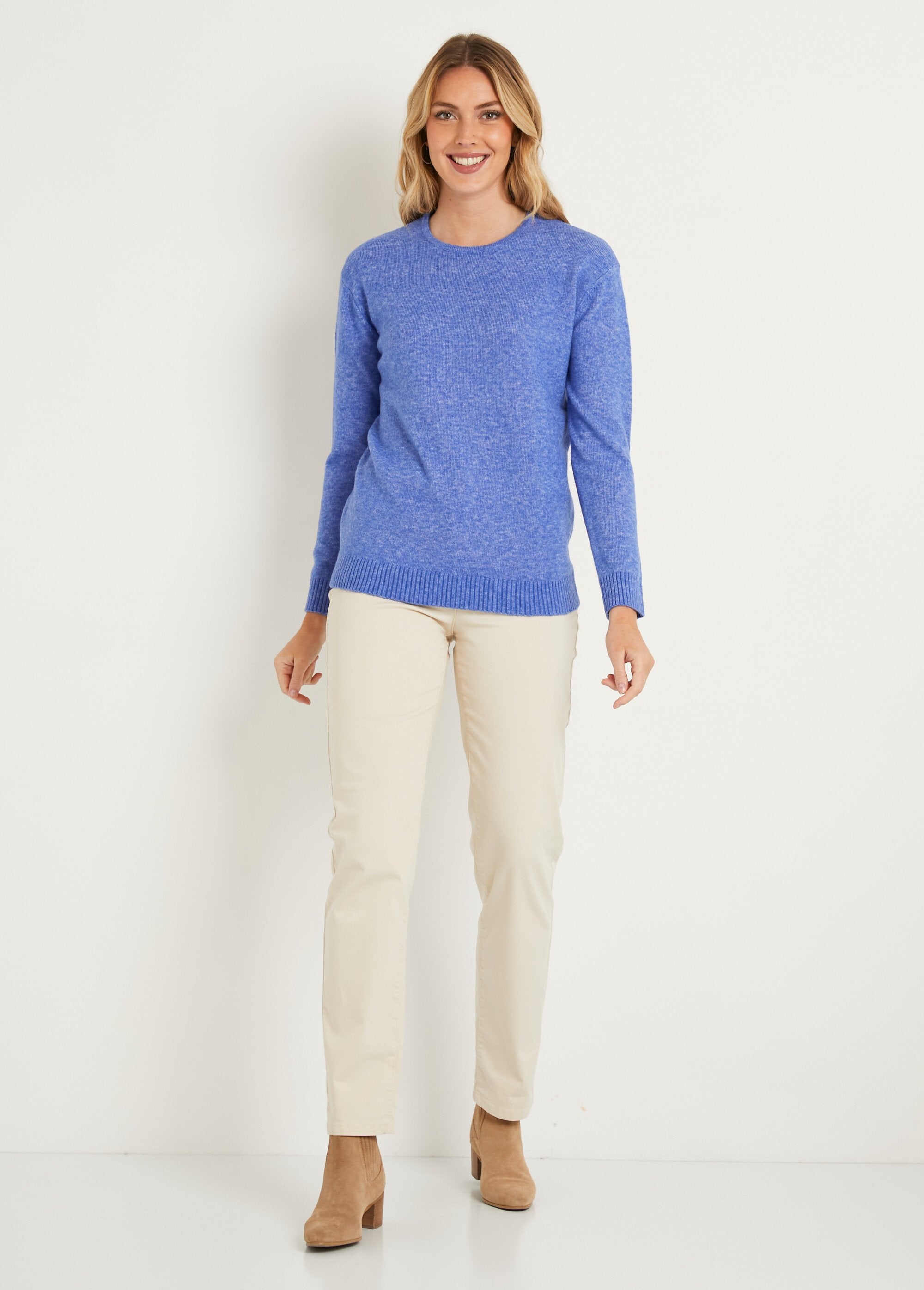 Jersey_corto_de_cuello_redondo_jaspeado_con_lana_Azul_SF1_slim