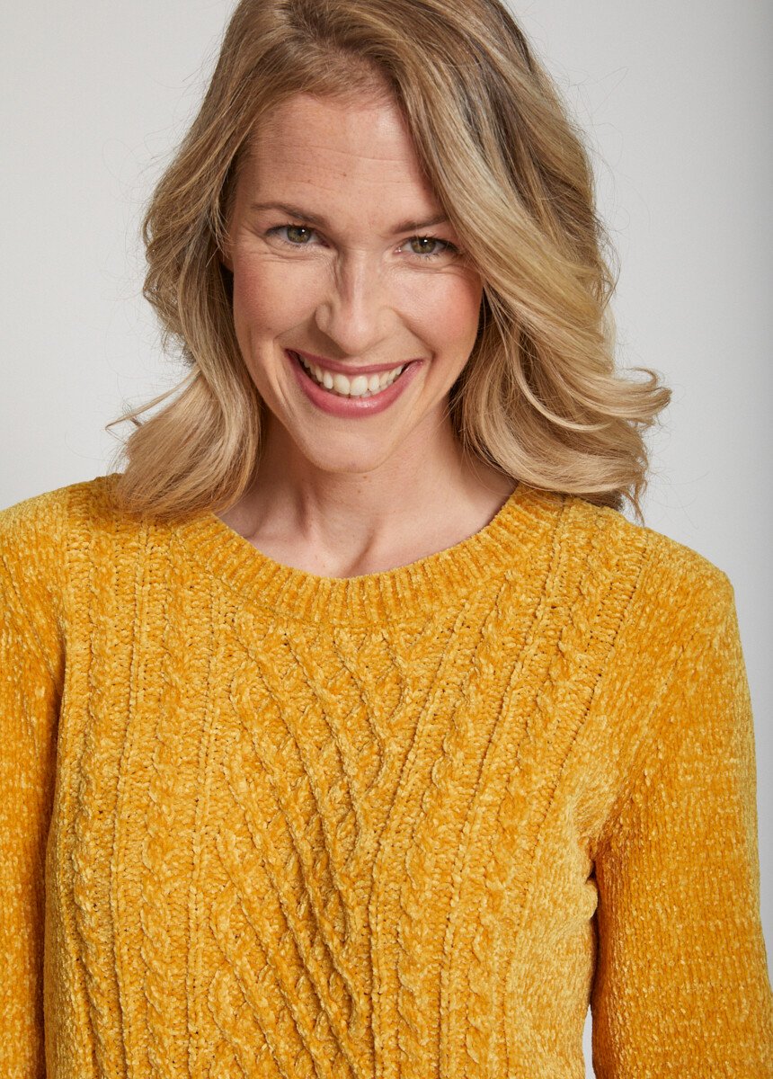 Pull_col_rond_maille_chenille_Miel_DE1_slim