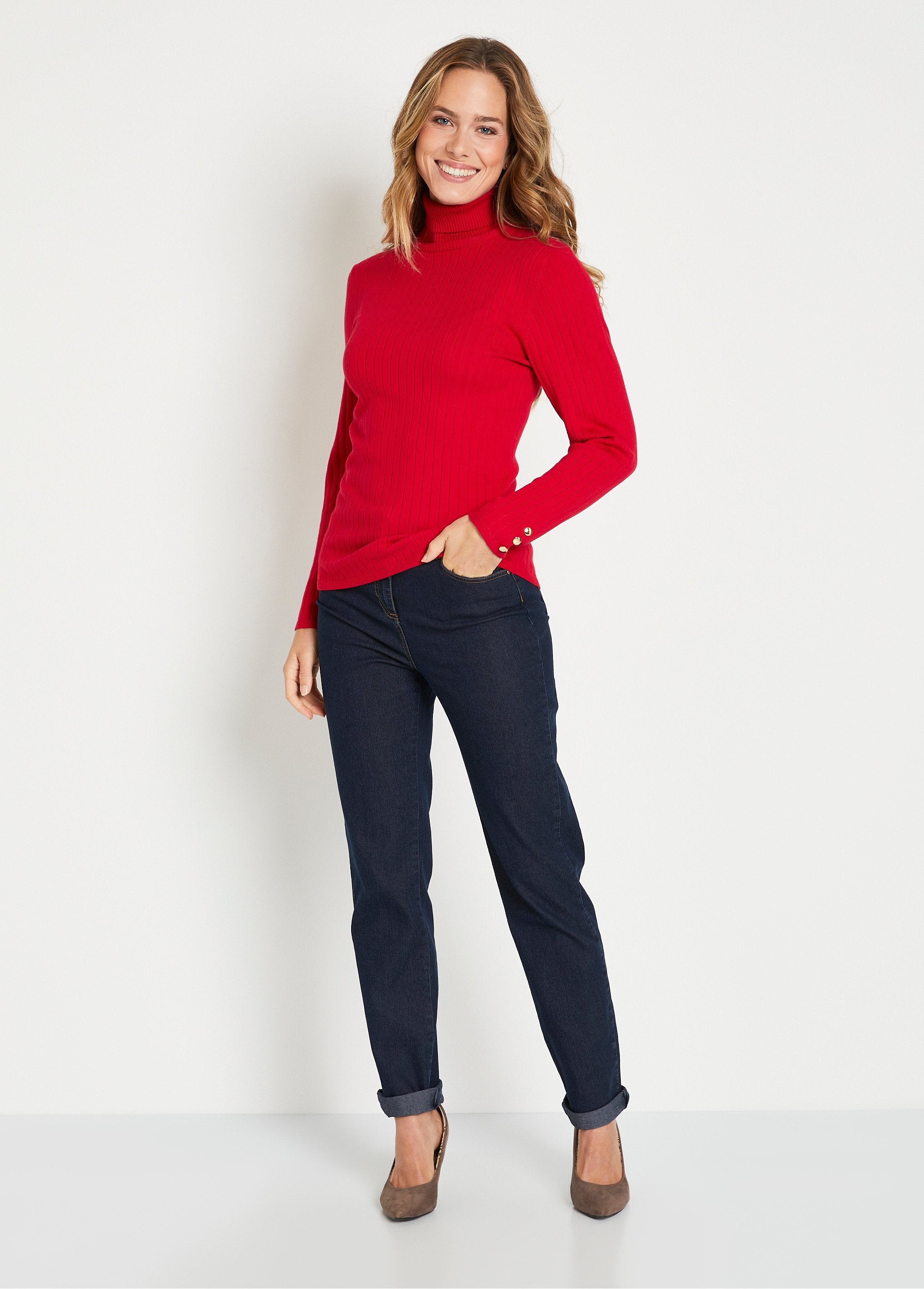 Suave_jersey_corto_de_cuello_alto_con_canalé_plano_Rojo_SF1_slim