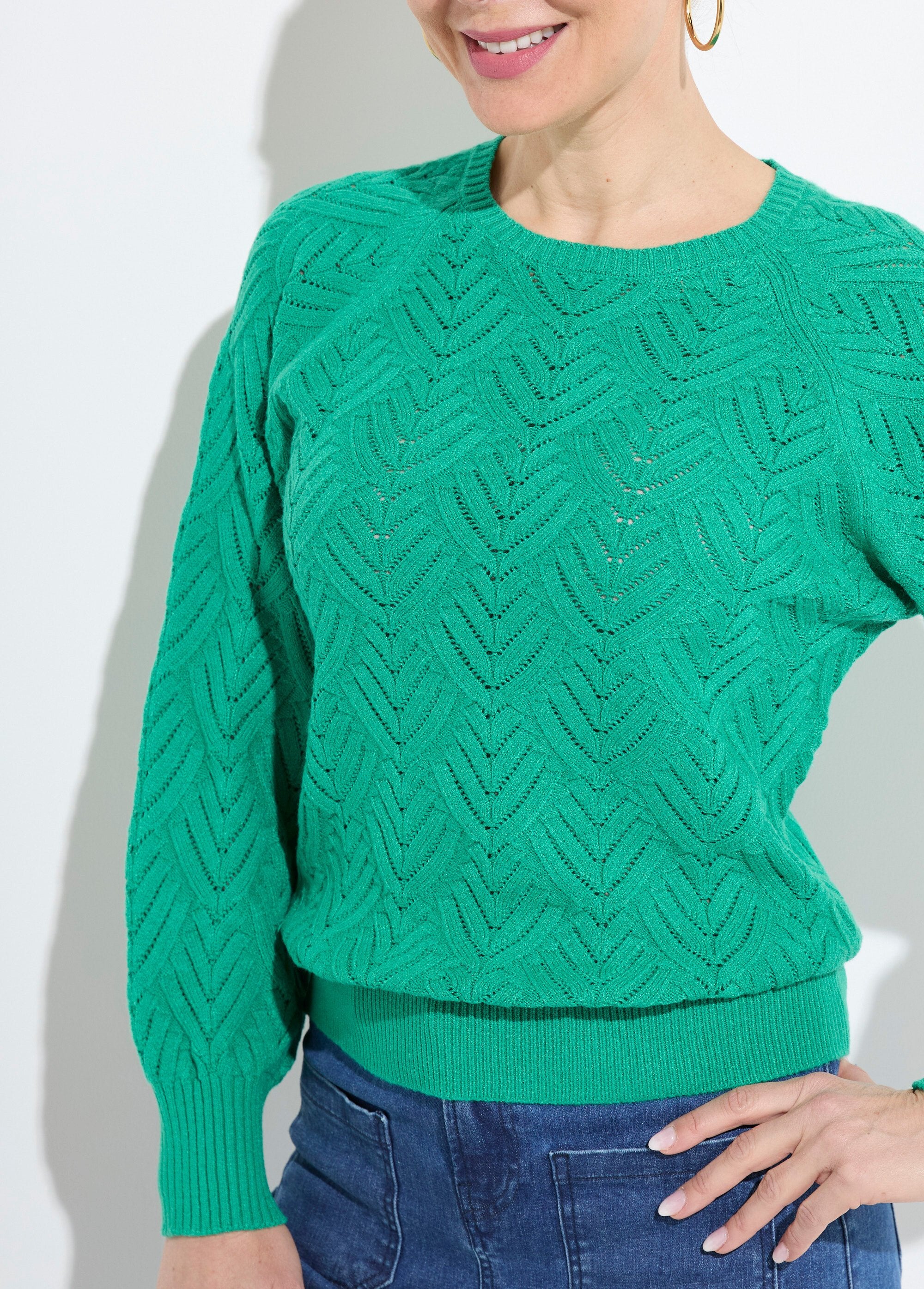 Suéter_corto_suave_de_cuello_redondo_con_patrón_calado_Verde_DE1_slim