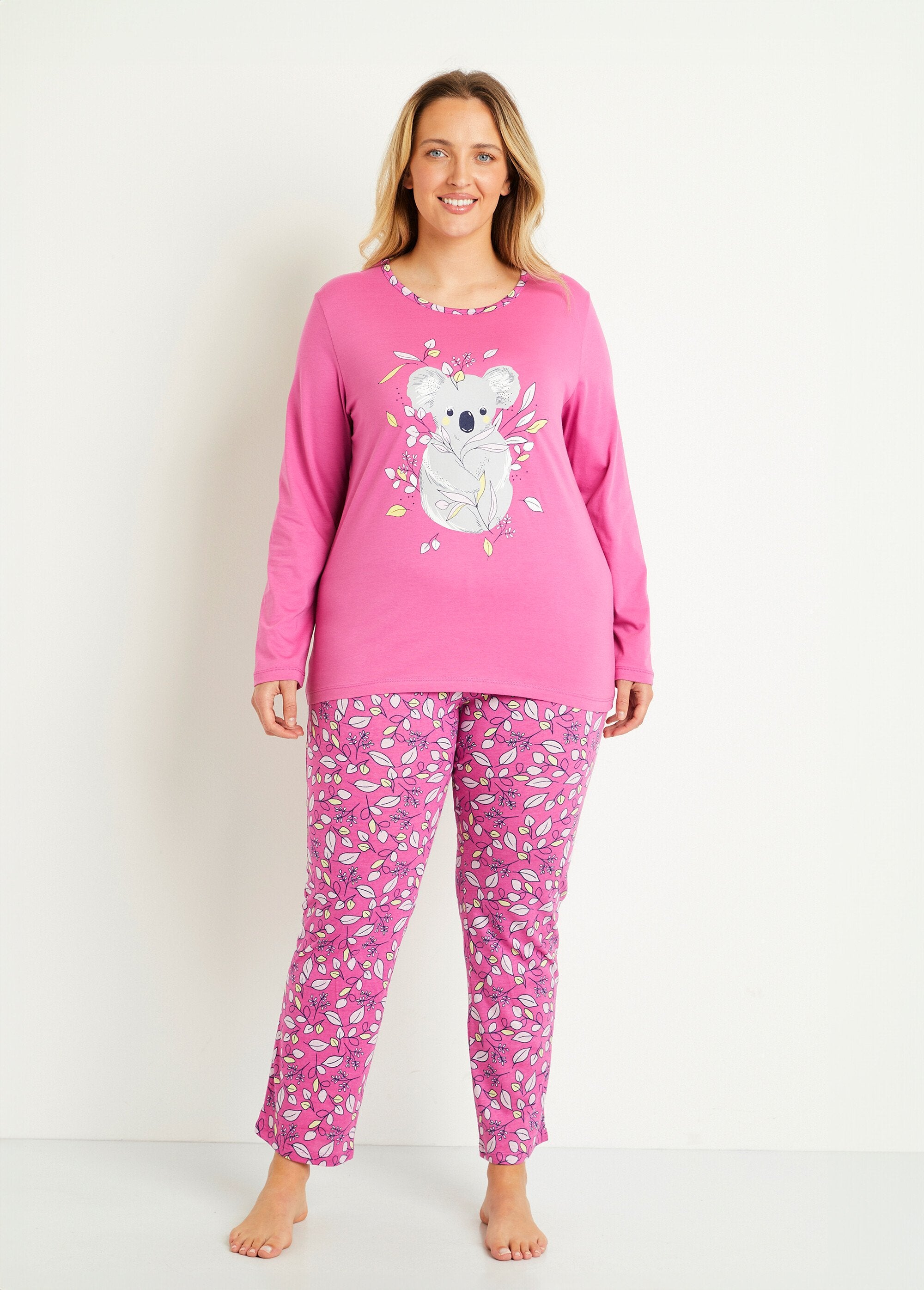 Pijama_de_algodón_estampado_con_estampado_de_koalas_Rosa_FA1_curvy