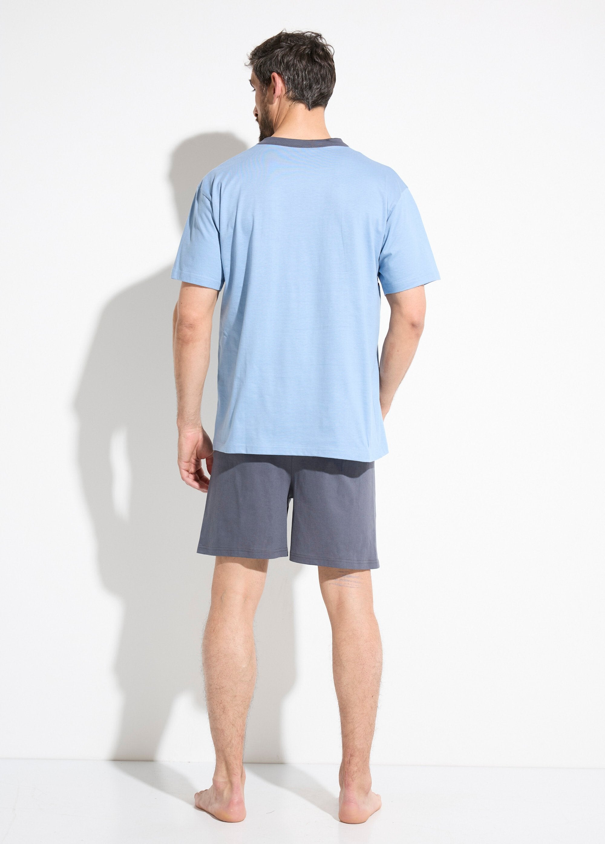 Pijama_corto_de_algodón_bicolor_Azul_DO1_slim
