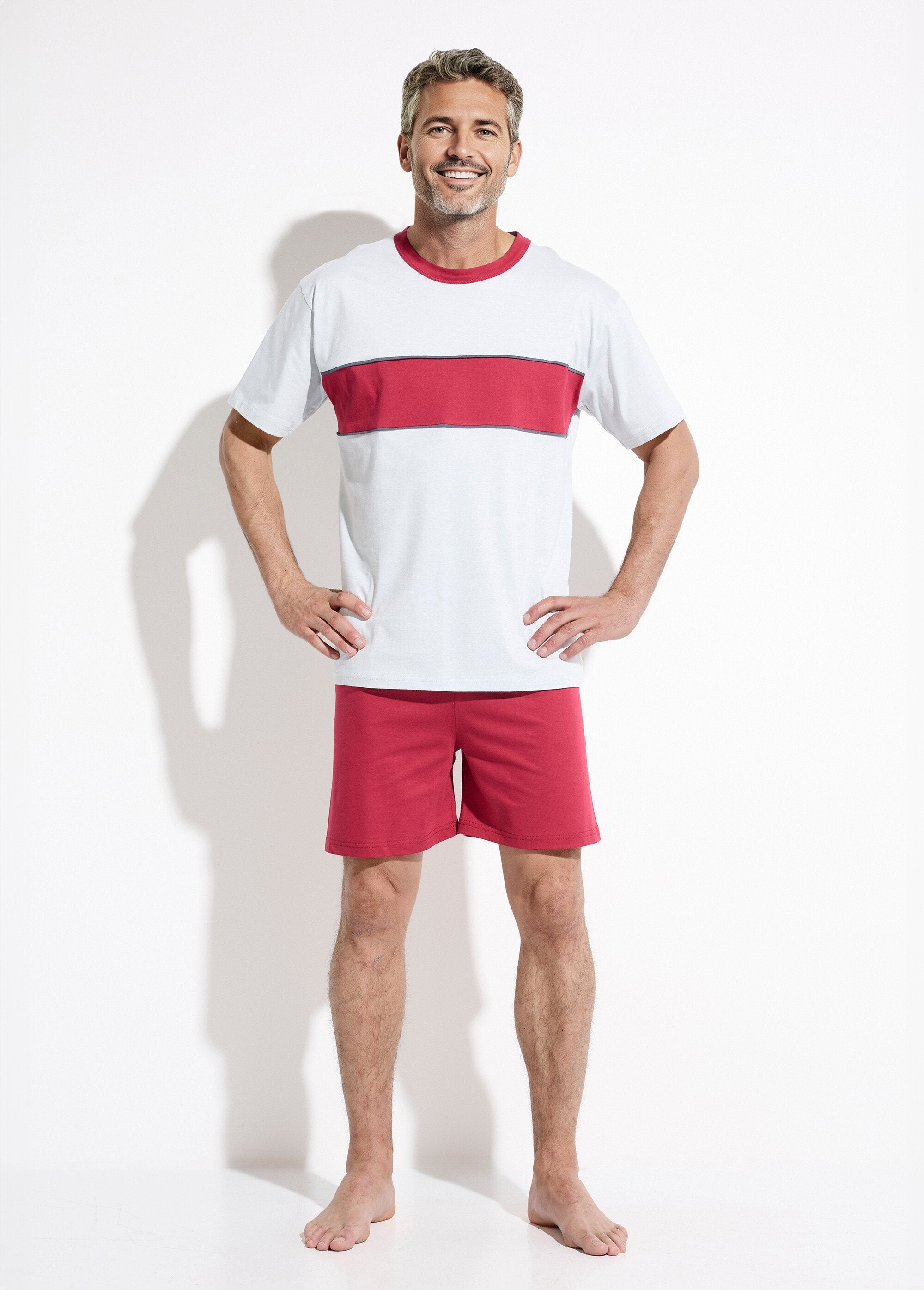 Pijama_corto_de_algodón_bicolor_Burdeos_FA1_slim