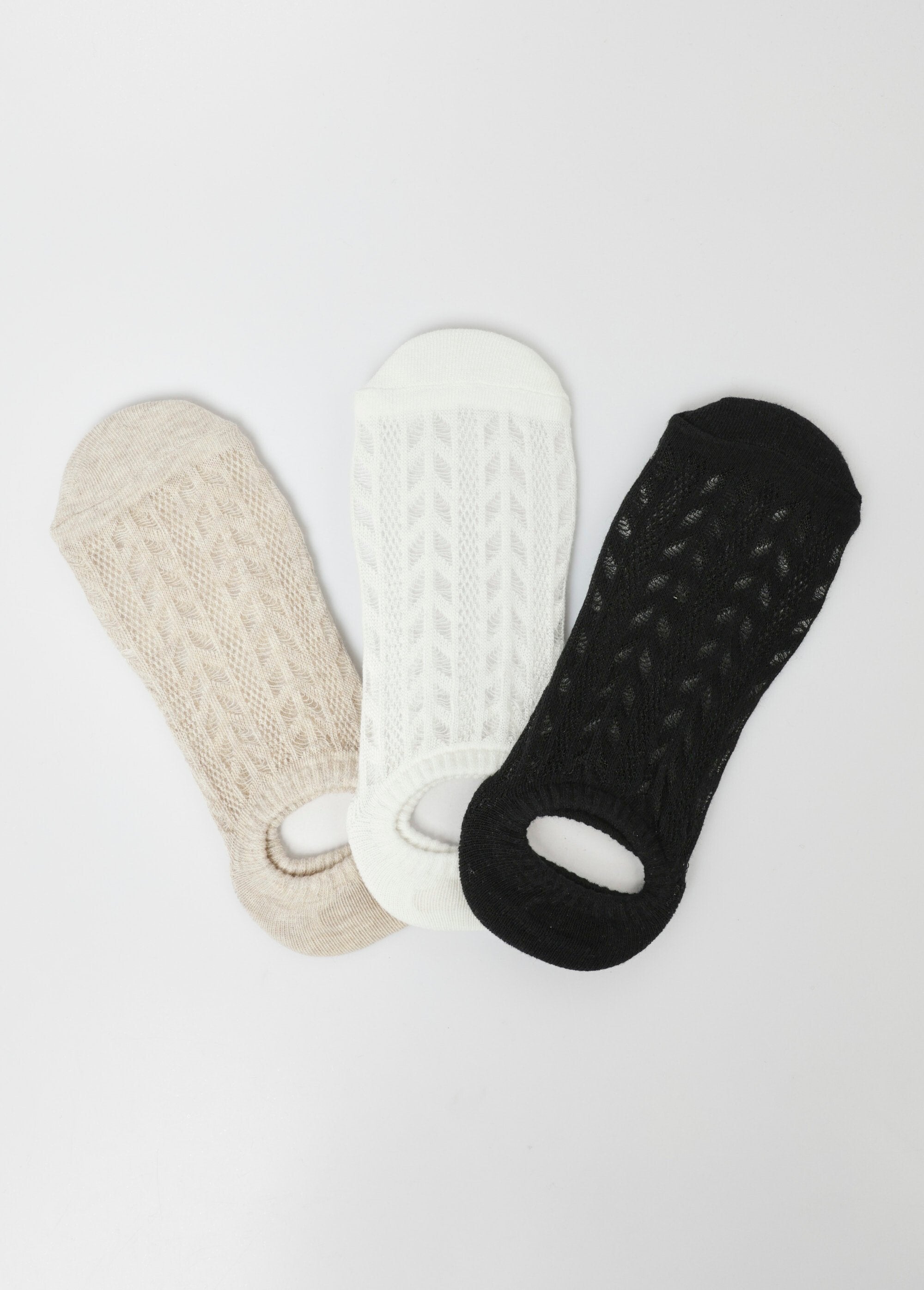 Socquettes_basses_motif_mailles,_foncé_Assortis_beige__LO1_slim