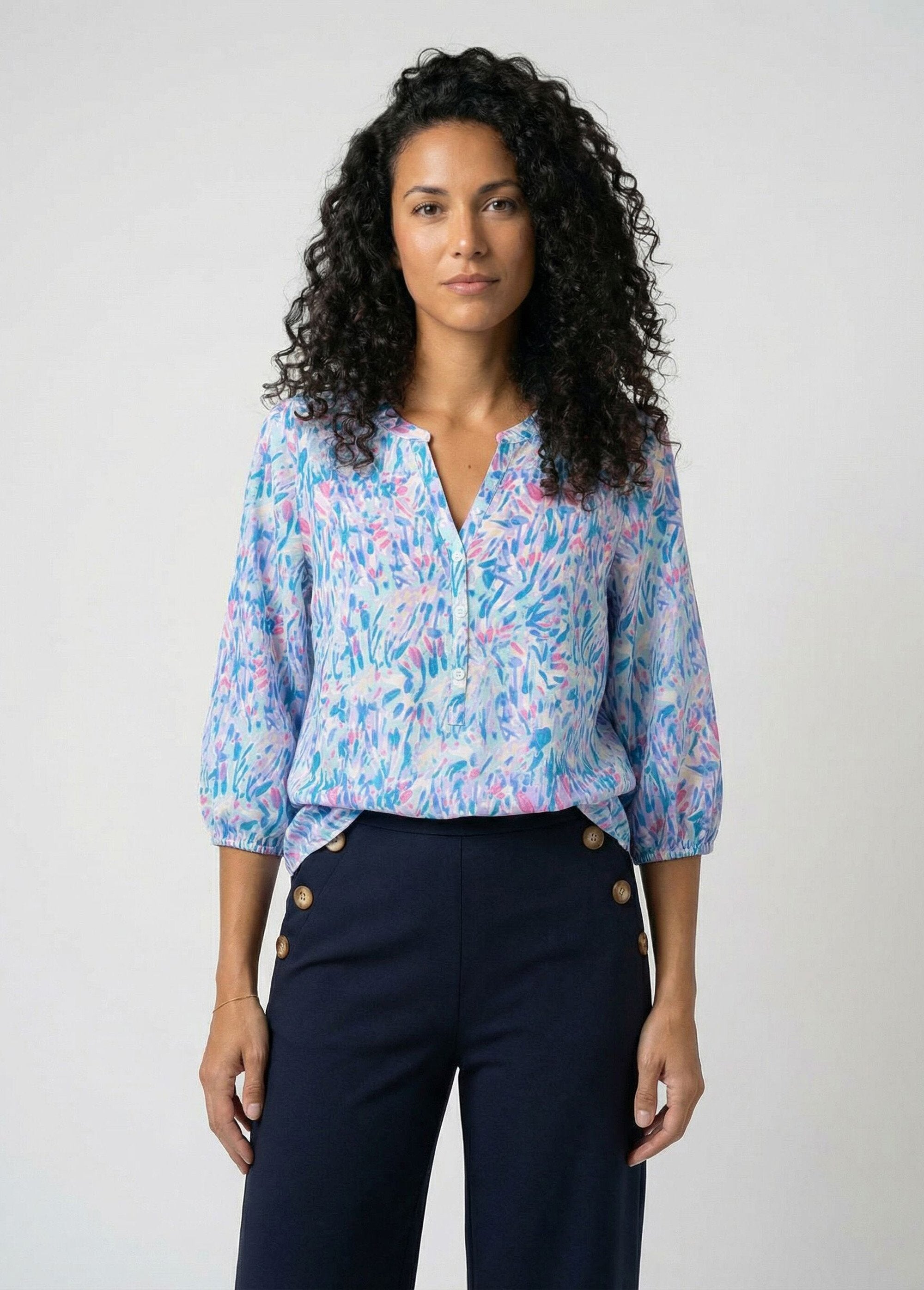 Túnica_larga_holgada_estampada_con_mangas_3/4_Plano_FA1_slim